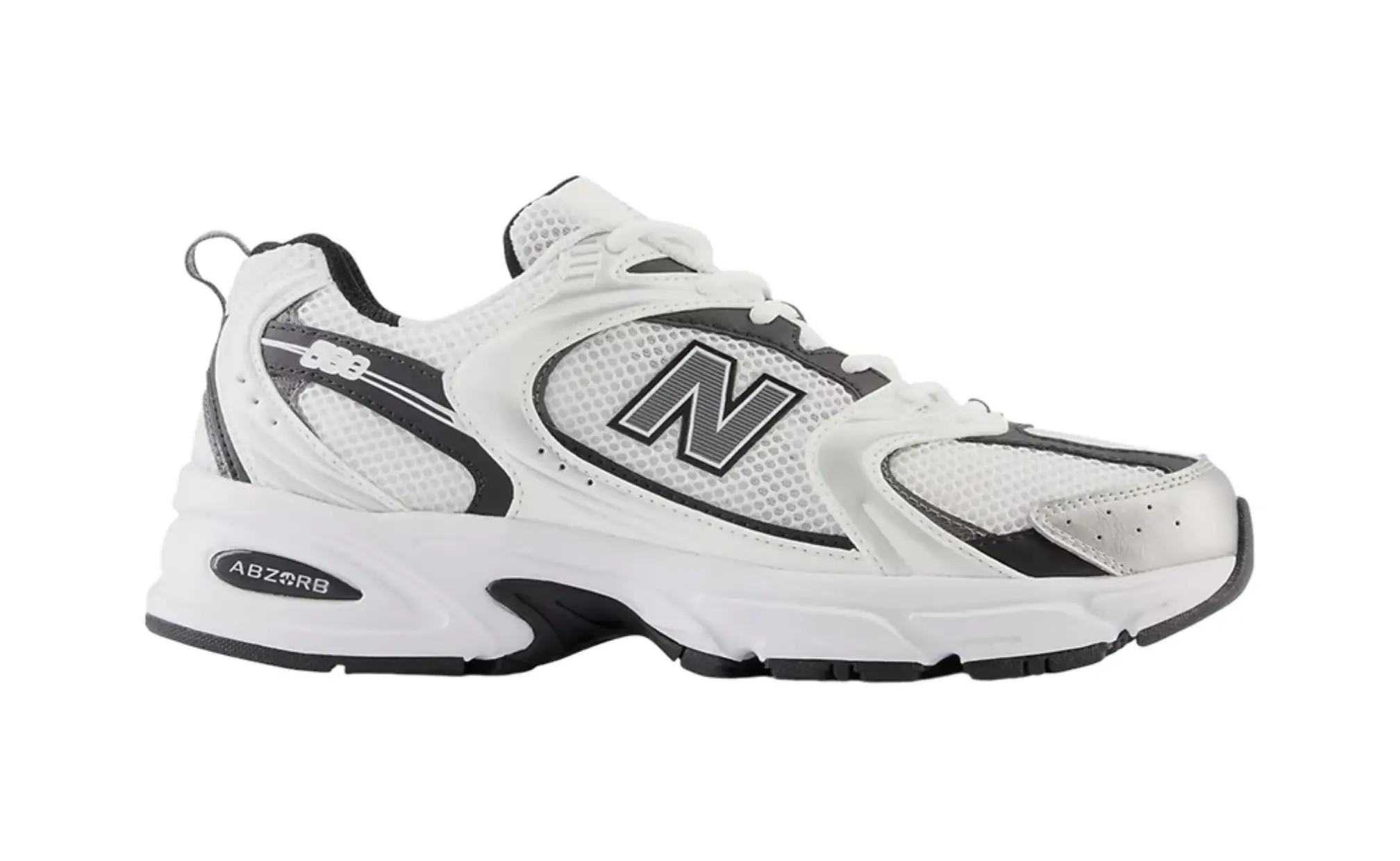 New Balance 530 White Silver Metallic Black Unisex