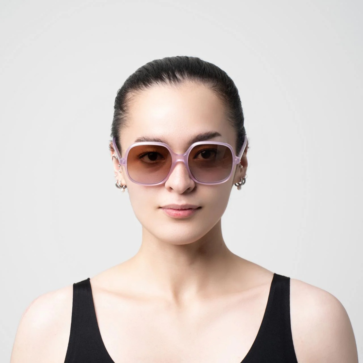 Celine Oversize S244 Sunglasses Gradient Brown Grey Lens Milk Mauve
