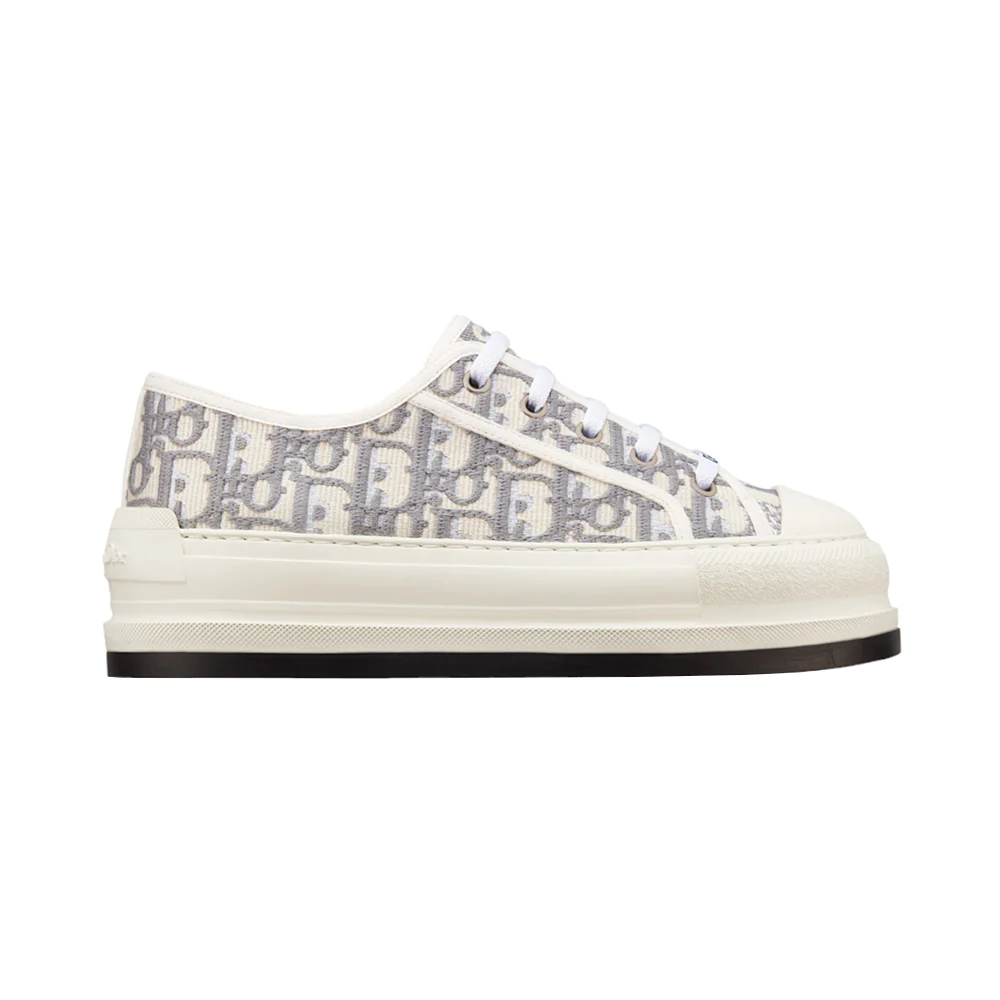 Walk'n'D Platform Sneakers Embroidered Oblique Jacquard Stone Gray