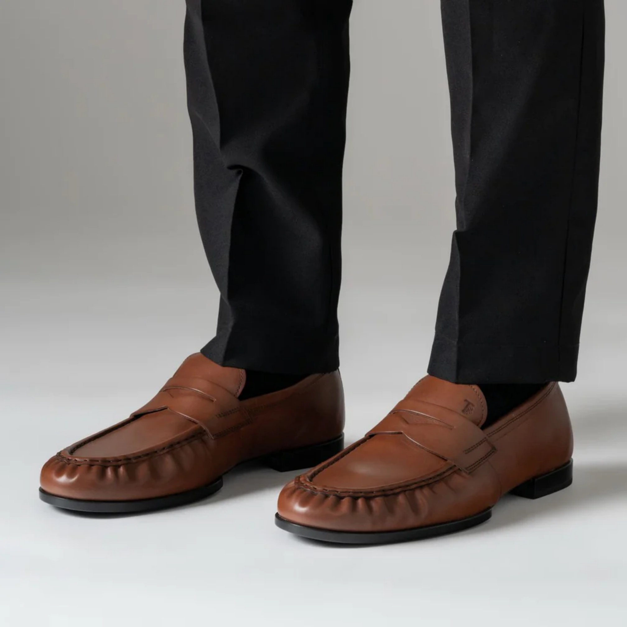 Tods Penny Bar Smooth Leather Loafers Brown