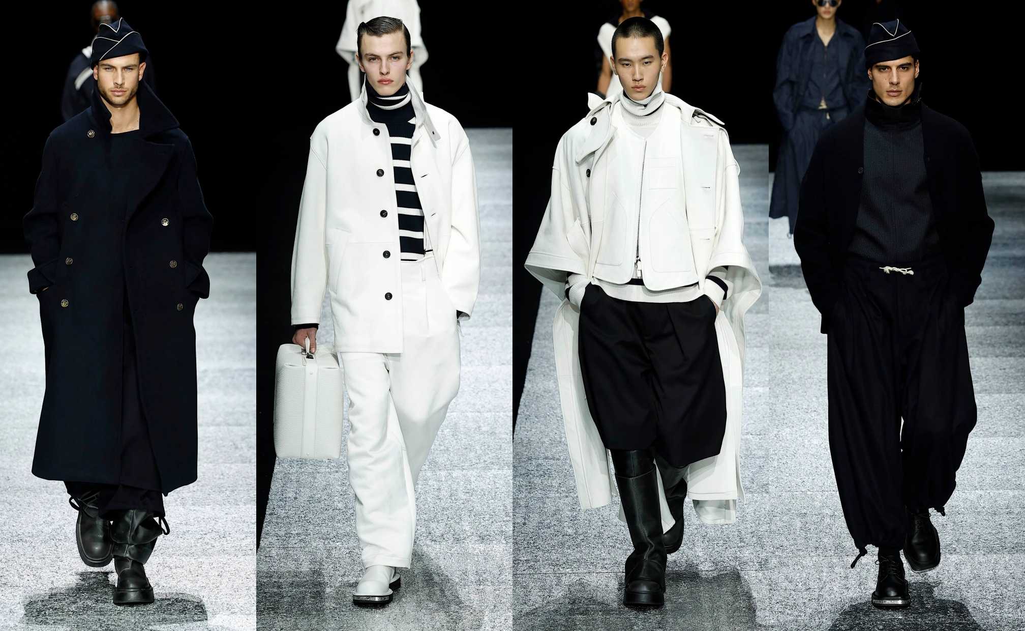 Koleksi Emporio Armani di Milan Men's Fashion Week Fall/Winter 2024