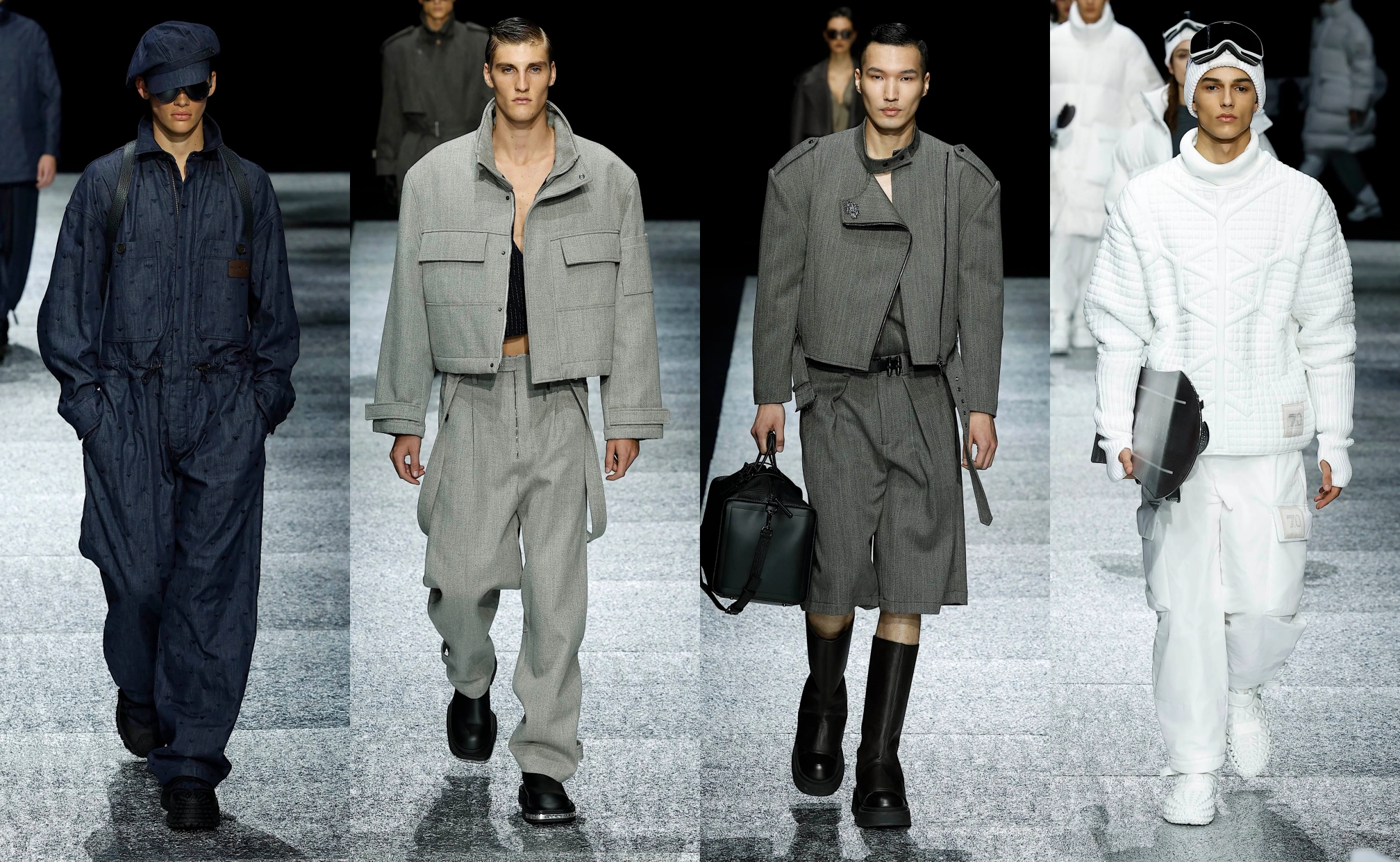 Koleksi Emporio Armani di Milan Men's Fashion Week Fall/Winter 2024