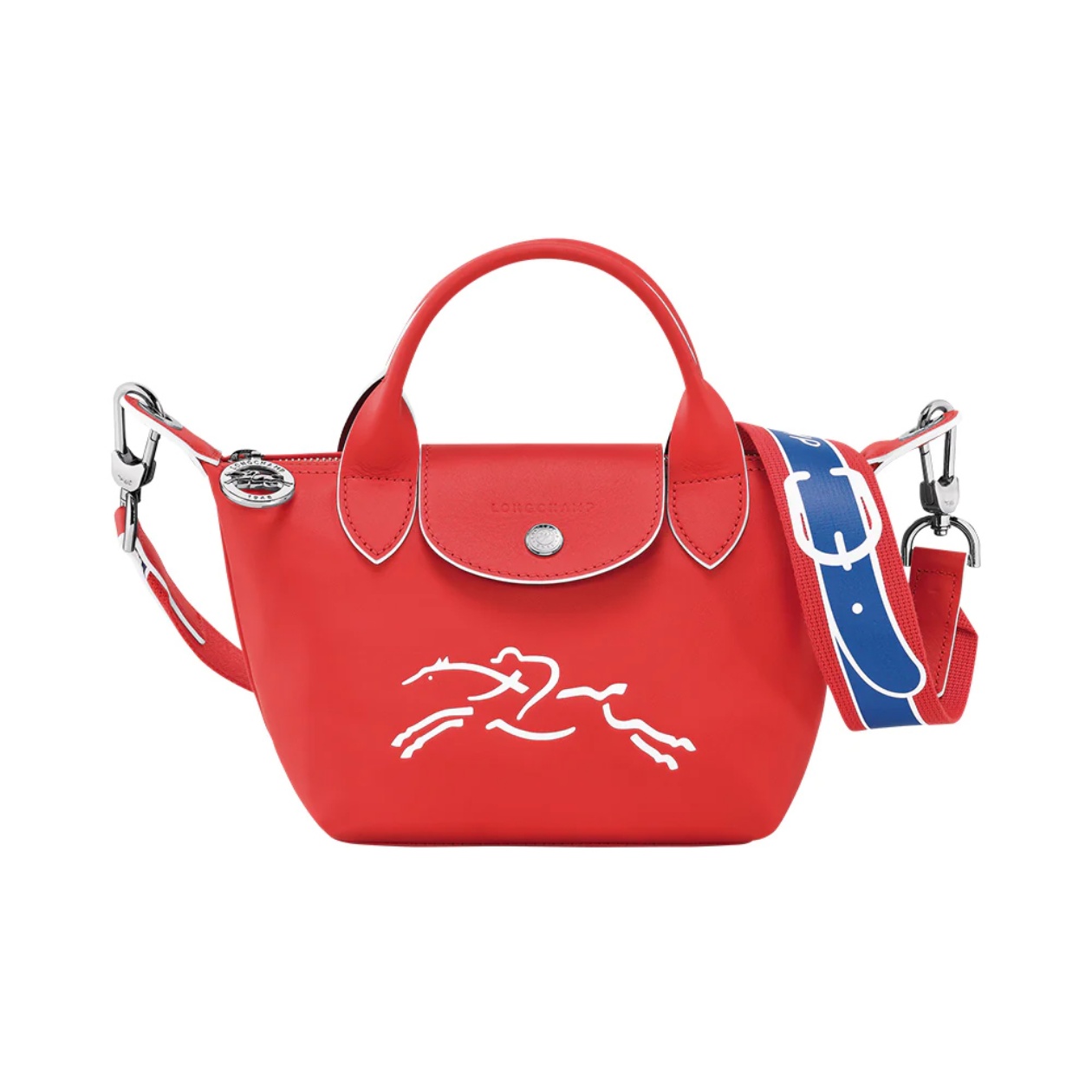 Le Pliage Xtra Embossed Logo Extra Small Handbag Red