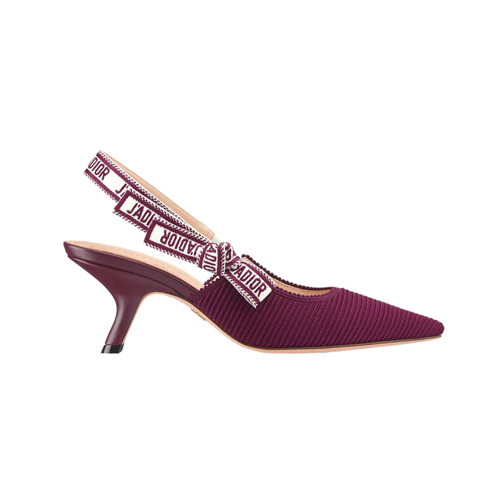 J'd Slingback Pumps Embroidered Cotton Mulberry