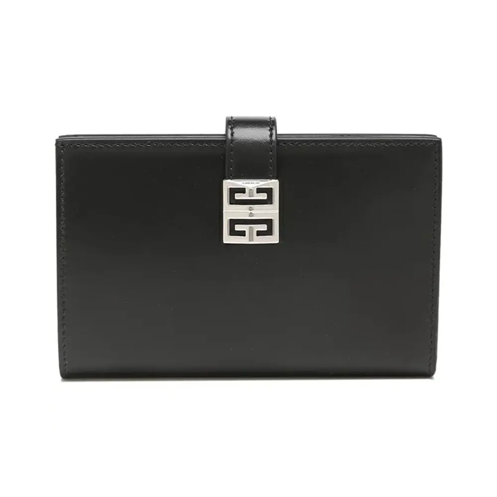 4G Flap Wallet in Box Leather Black Shw