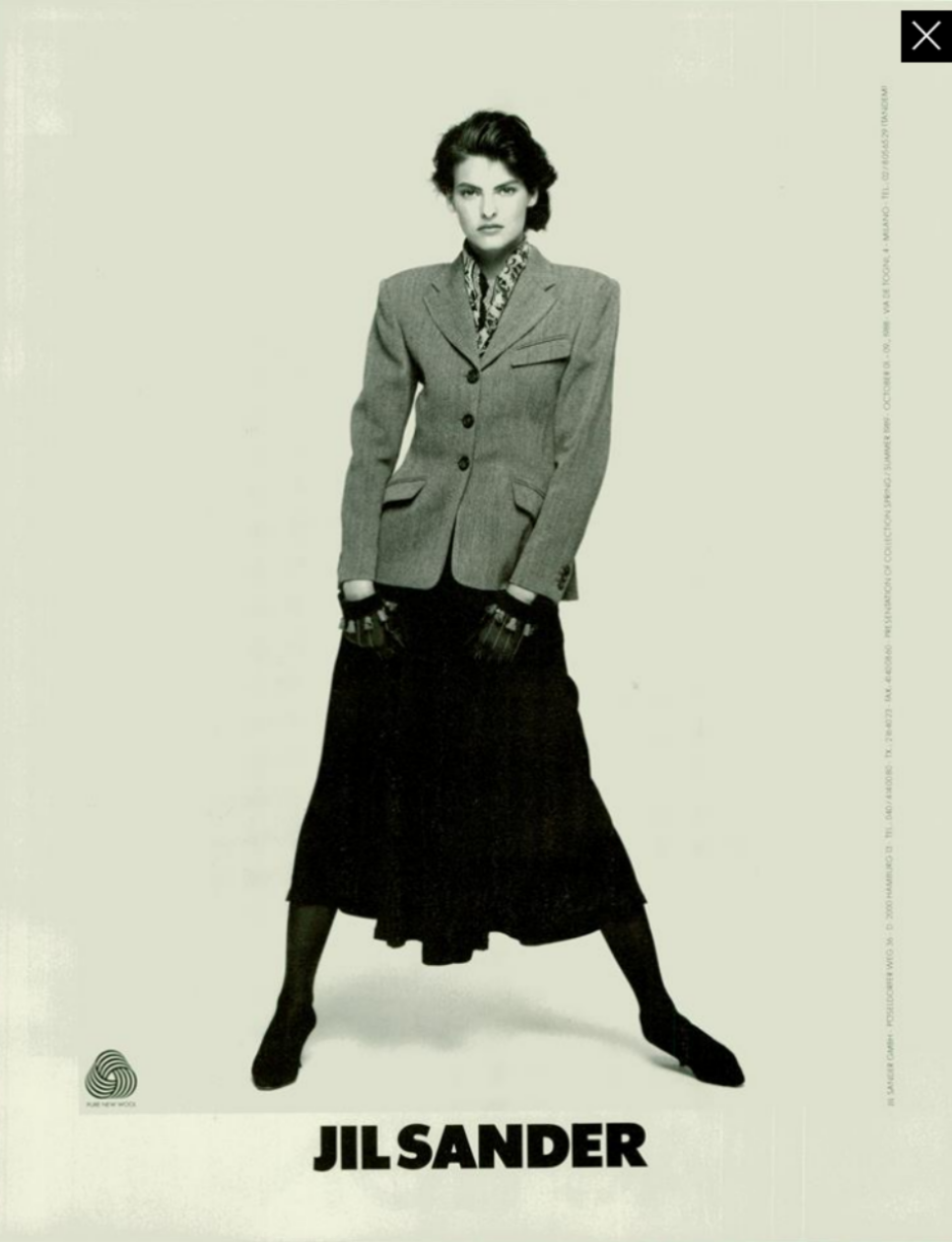 Salah satu tampilan busana Jil Sander dari tahun ‘80-an.