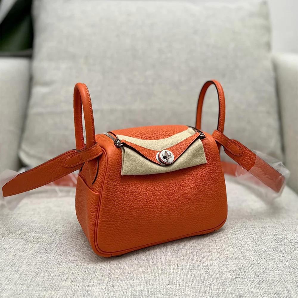 Hermes Mini Lindy Feu Taurillon Clemence Phw U