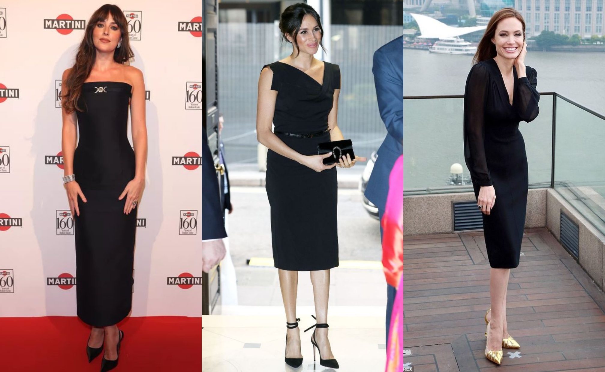 Dakota Johnson, Megan Markle, & Angelina Jolie tampil elegan dengan little black dress