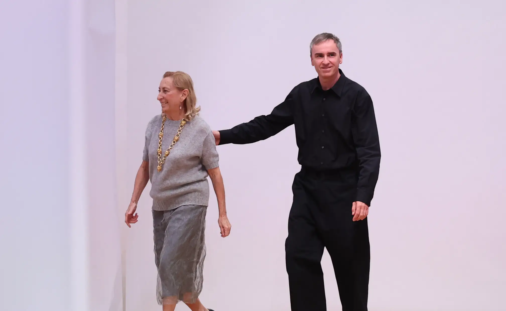 Potret Raf Simons dengan Miuccia Prada di tahun 2022