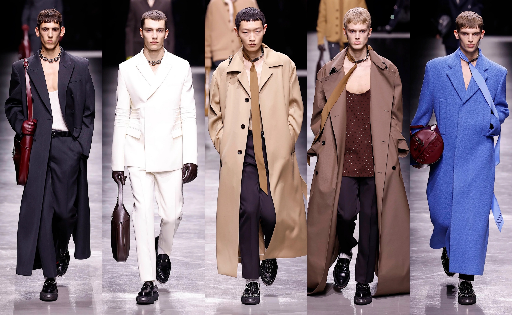 Desain menswear dari Sabato de Sarno untuk Gucci, koleksi Fall/Winter 2024