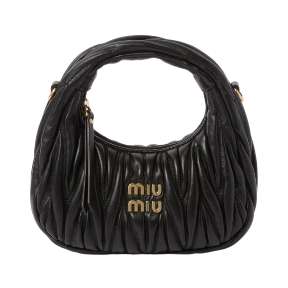 Wander Matelasse Nappa Leather Hobo Mini Bag Black