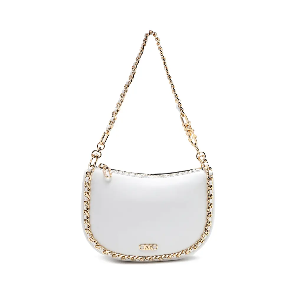 Kendall Small Embellished Leather Shoulder Bag Optic White