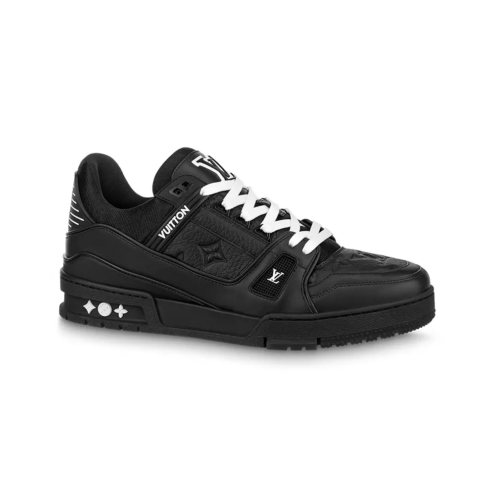 Louis Vuitton Trainee Sneakers Grained Leather All Black