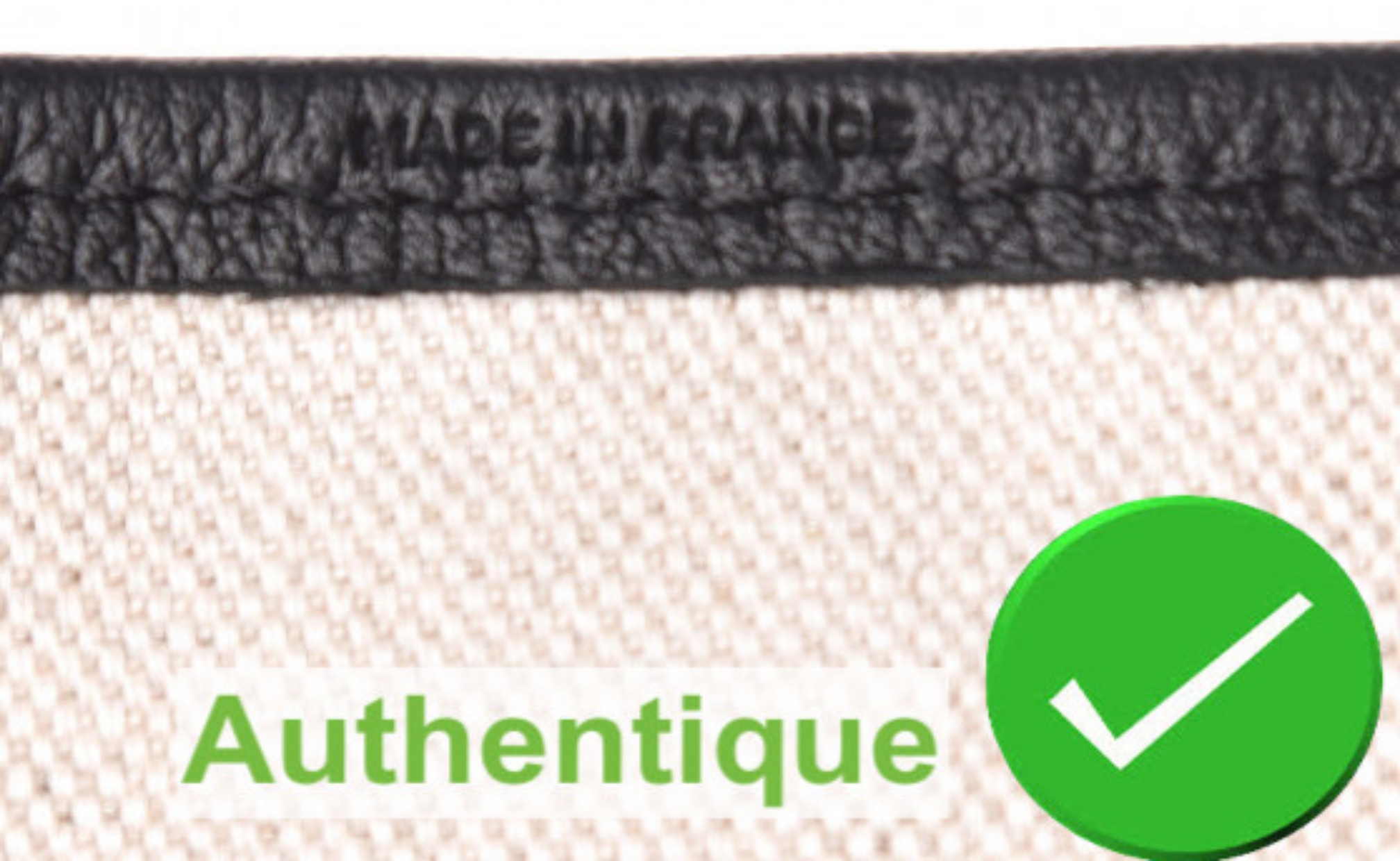 Tulisan “MADE IN FRANCE” pada pinggiran leather