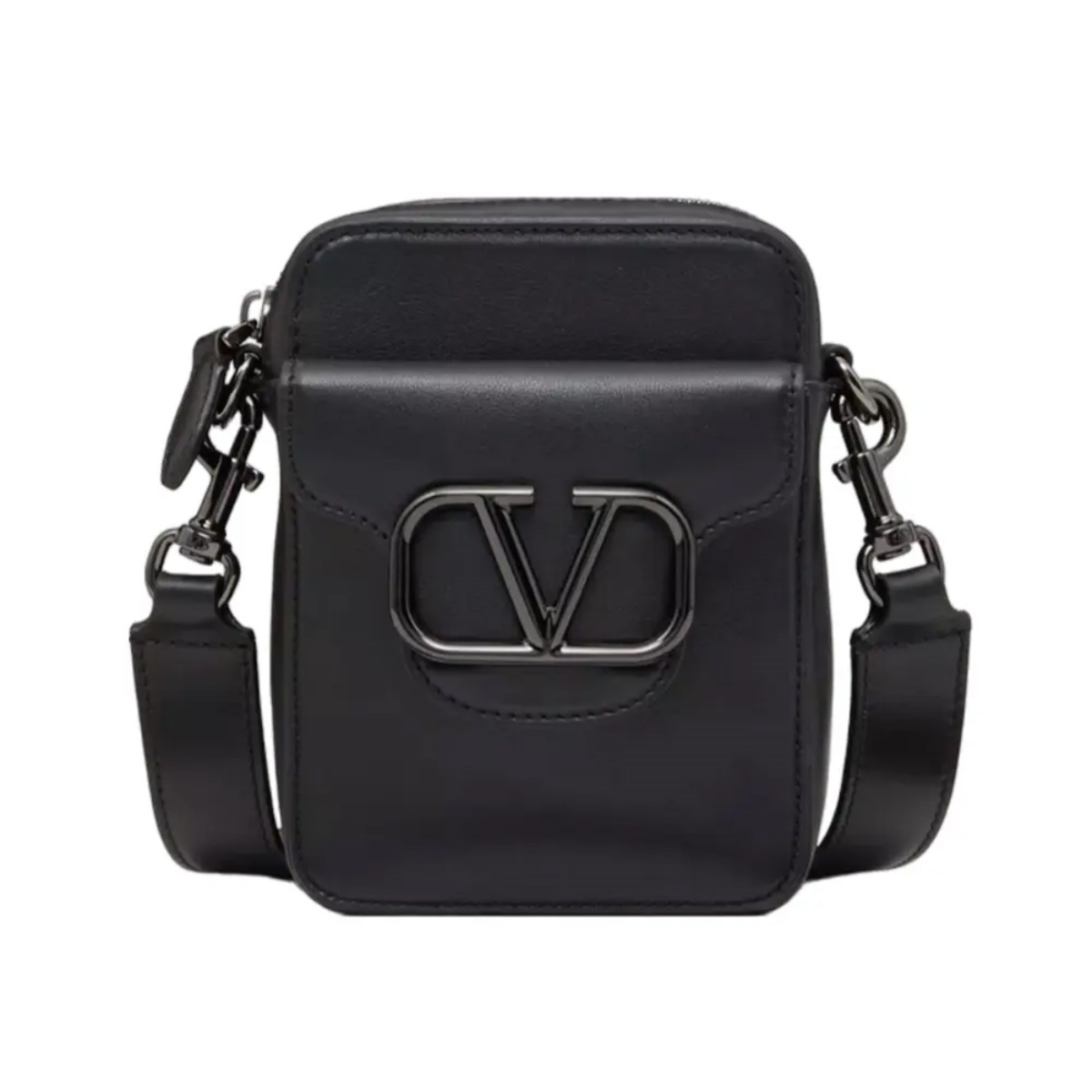Valentino Garavani Mini Loco Calfskin Crossbody Bag Black