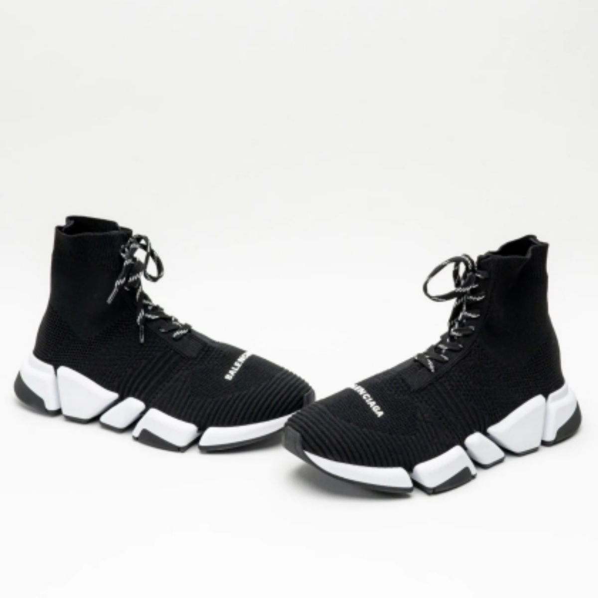 Balenciaga Speed 2.0 Lace-up Recycled Knit Sneakers Black