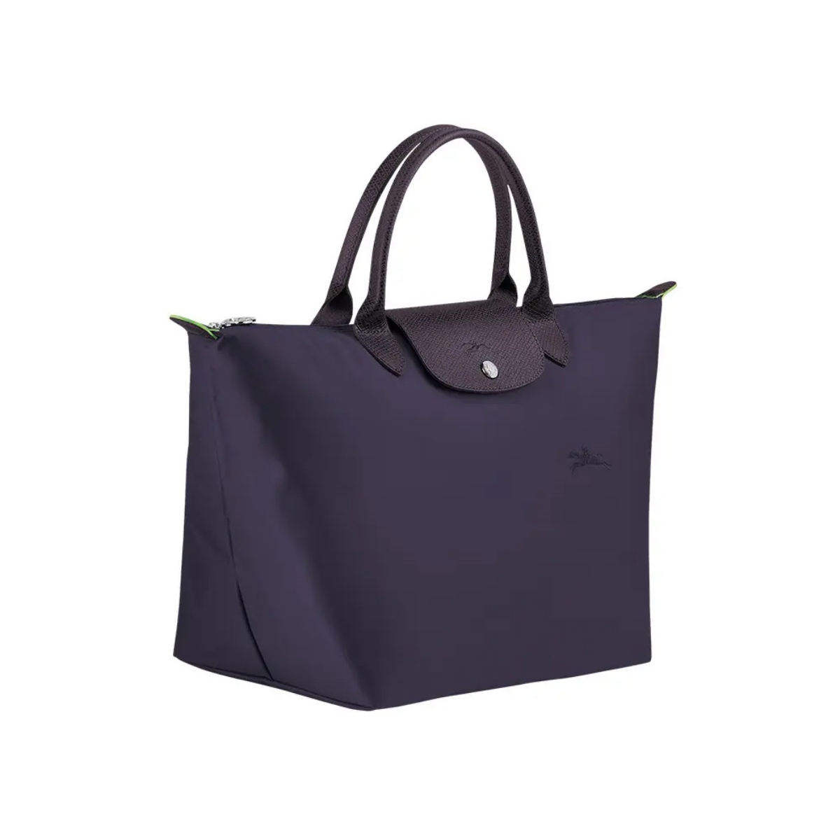 Longchamp Le Pliage Green Medium Top Handle Bag Bilberry