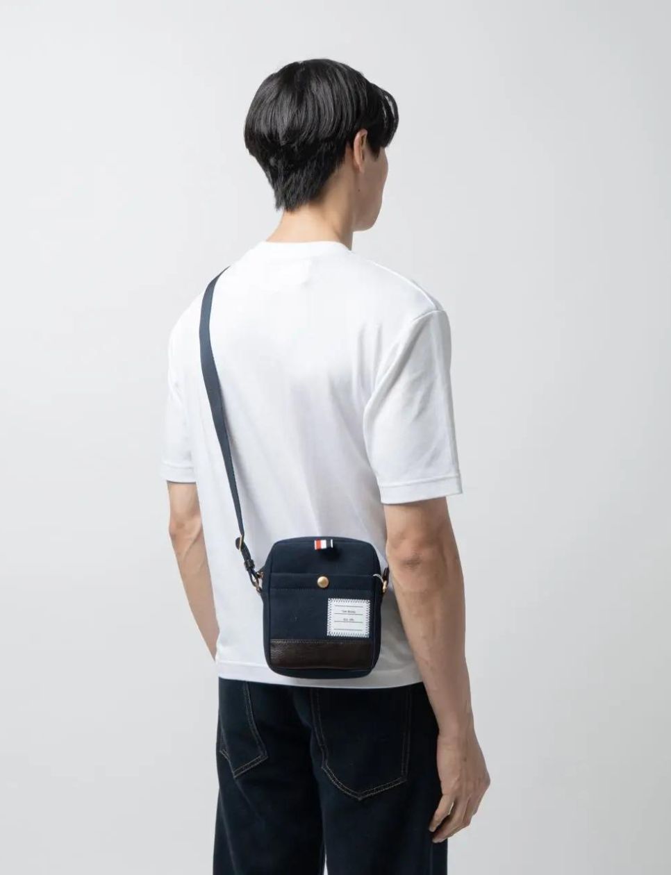 Thom Browne RWB Name Tag Snap Pocket Camera Bag Navy