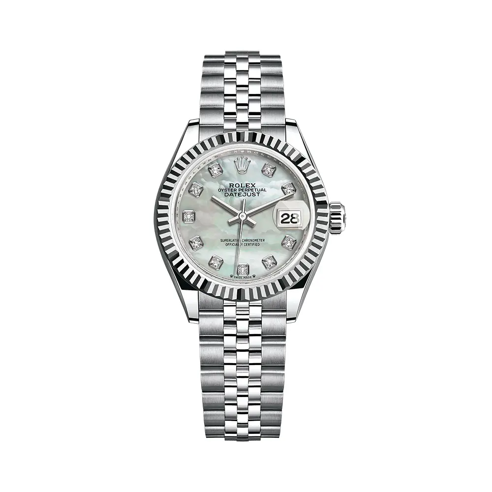 Rolex Datejust 28 - 279174NG White MOP Jubilee Steel