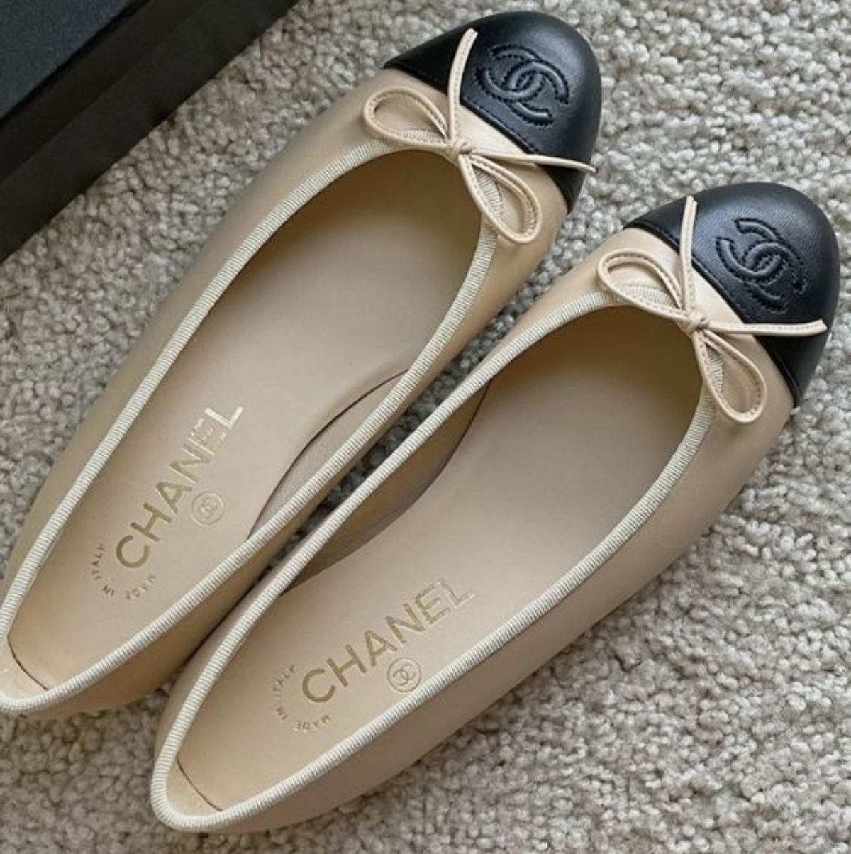 Chanel two-tone ballerina flats