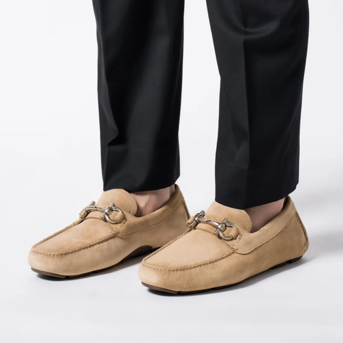 Salvatore Ferragamo Parigi Loafers Suede Beige 