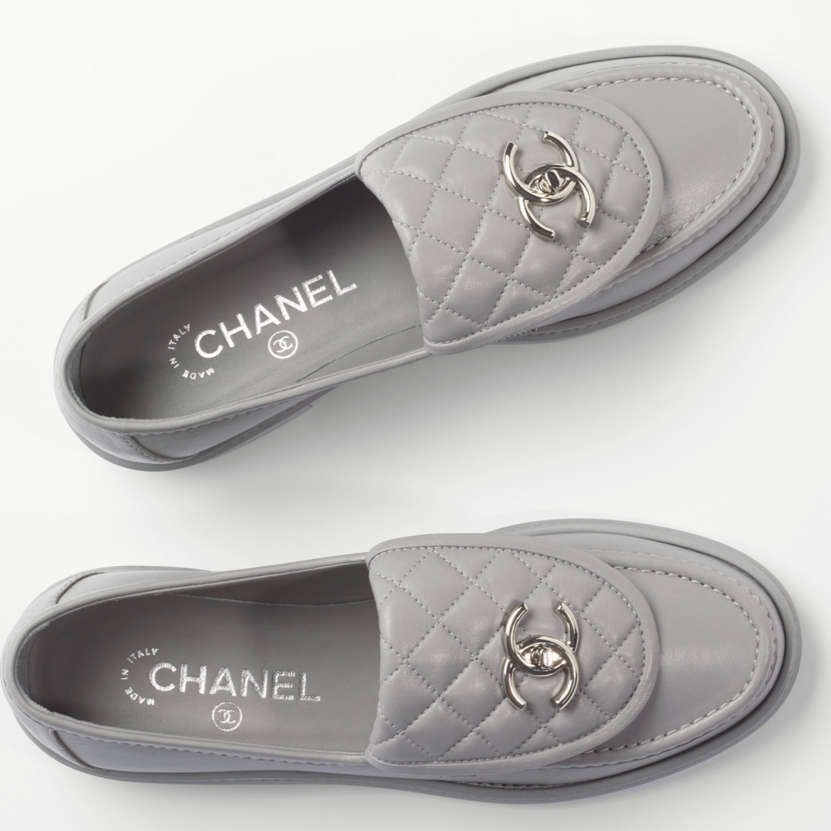 Chanel quilted leather loafers