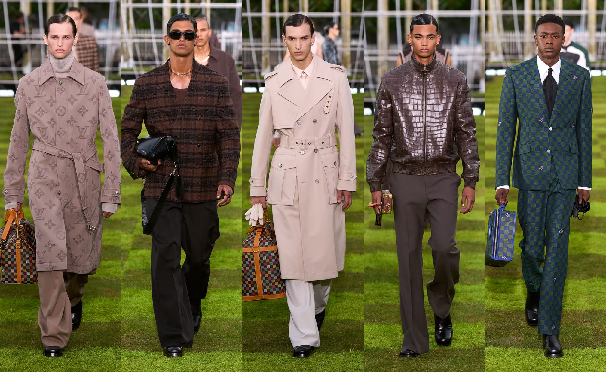 Beberapa tampilan dari koleksi SS25 menswear Louis Vuitton