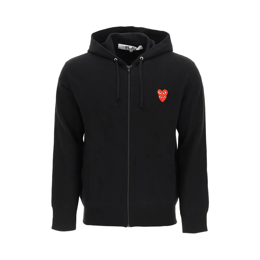 Comme Des Garçons Double Heart Patch Jacket Black Man