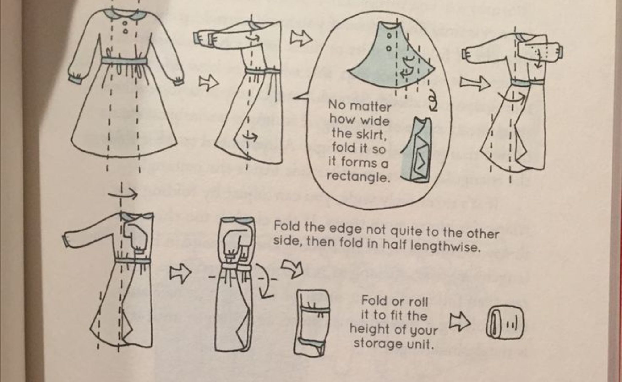 Melipat dress tidak sulit dengan cara ini