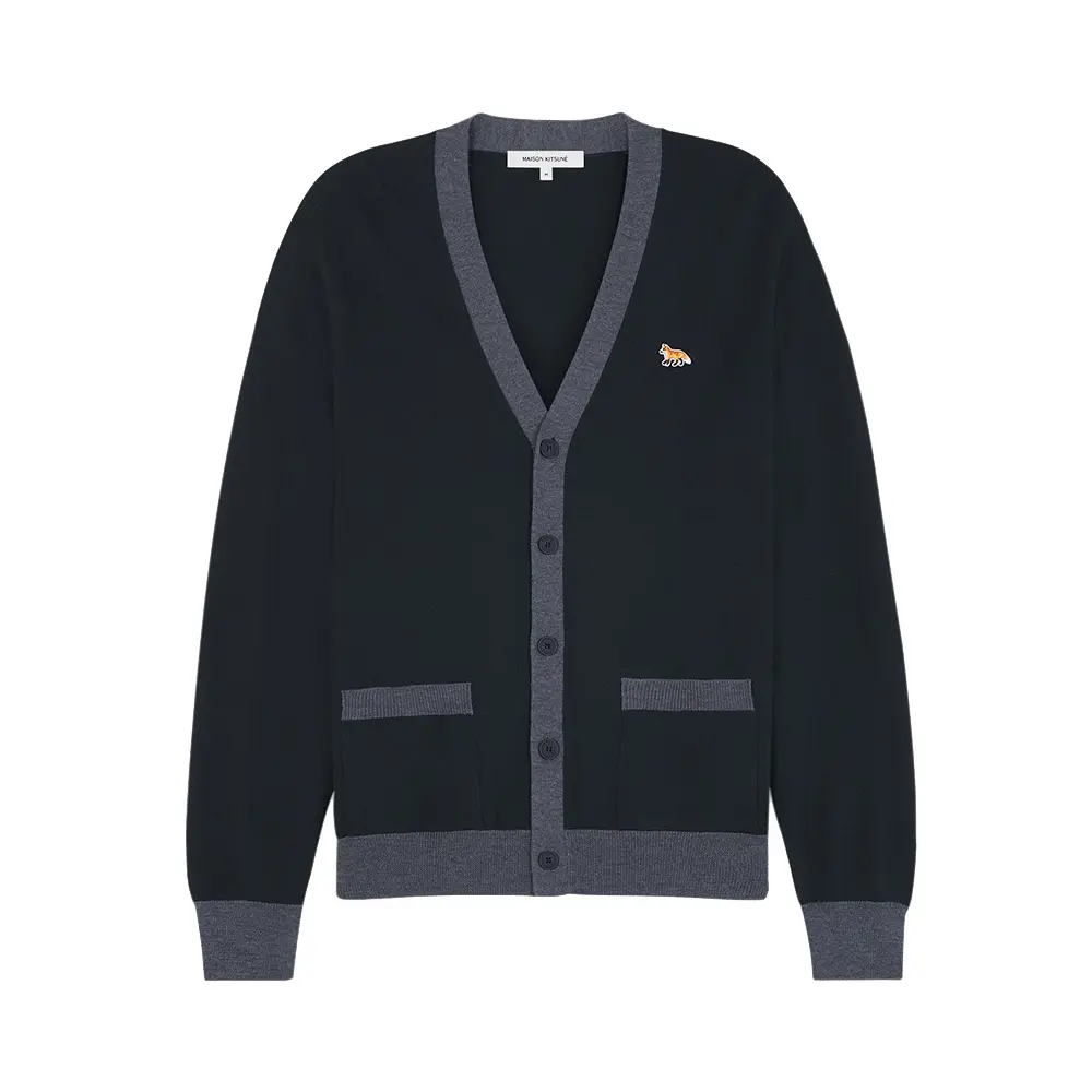 Maison Kitsunè Baby Fox Patch Reguler Cardigan Black