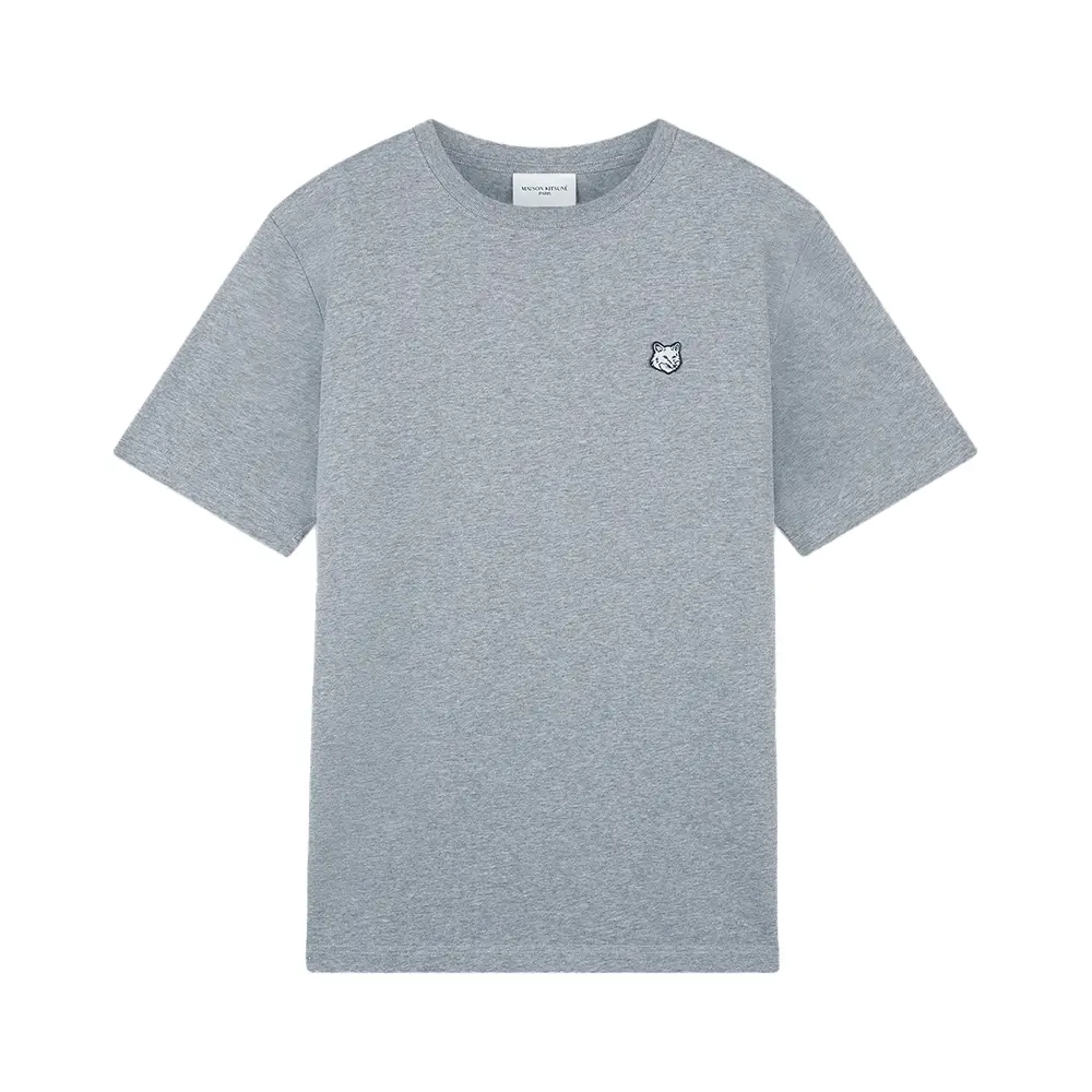 Maison Kitsunè Bold Fox Head Patch T-Shirt Medium Grey Melange