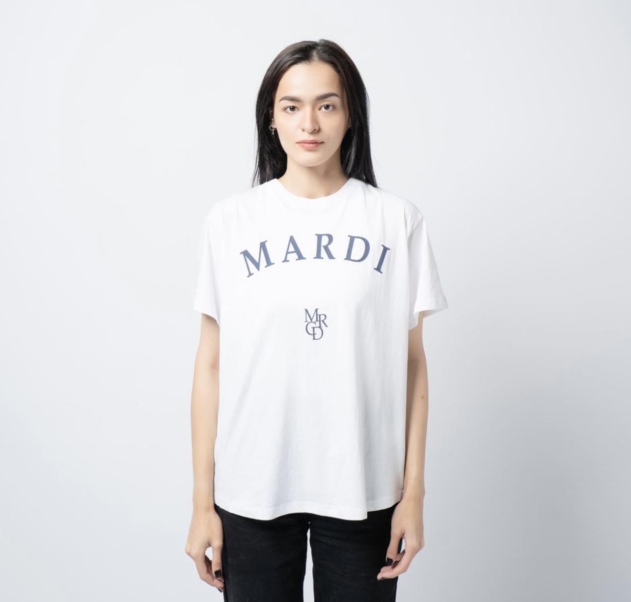 Mardi Mercredi Logo MRCD T-Shirt White/Navy