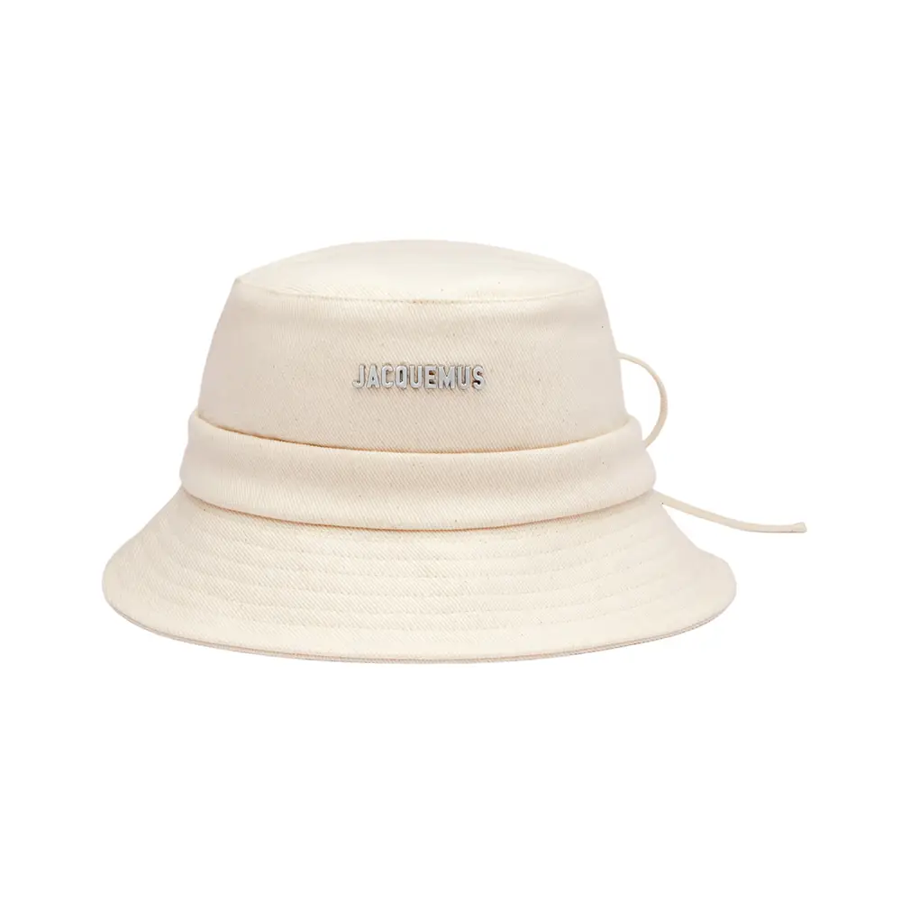 Jacquemus Le Bob Gadjo Knotted Bucket Hat Off White