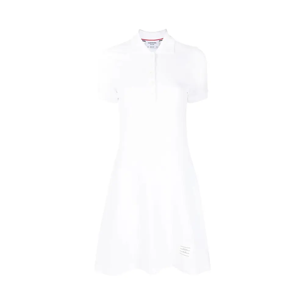 Thom Browne Flared Pique Tennis Dress White