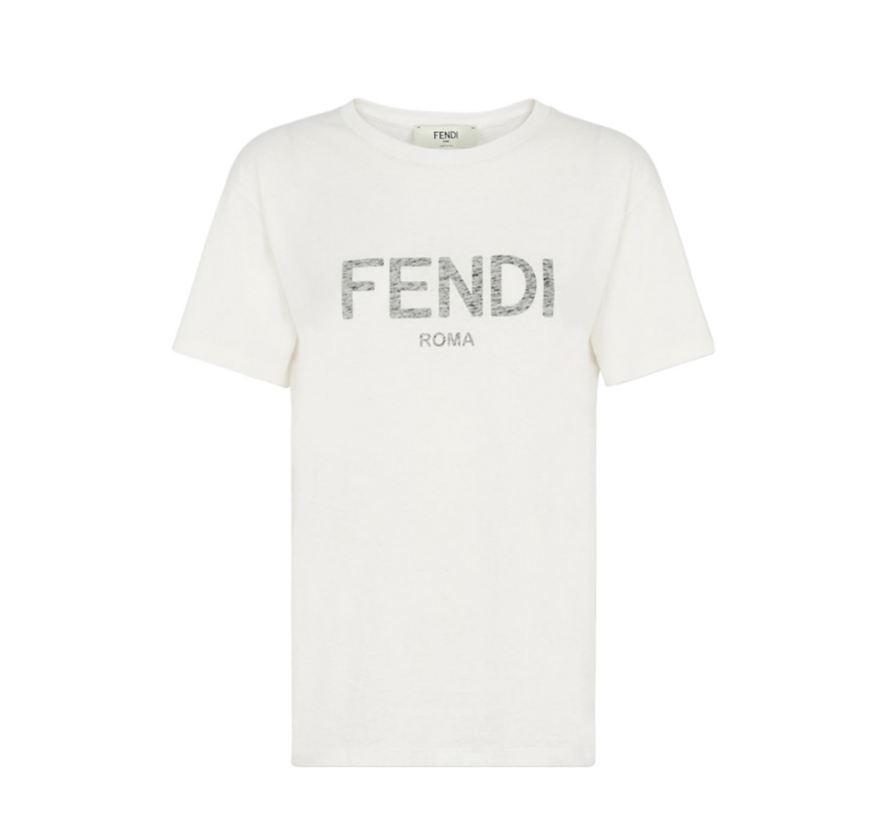 Fendi Logo Printed Crewneck T-Shirt White