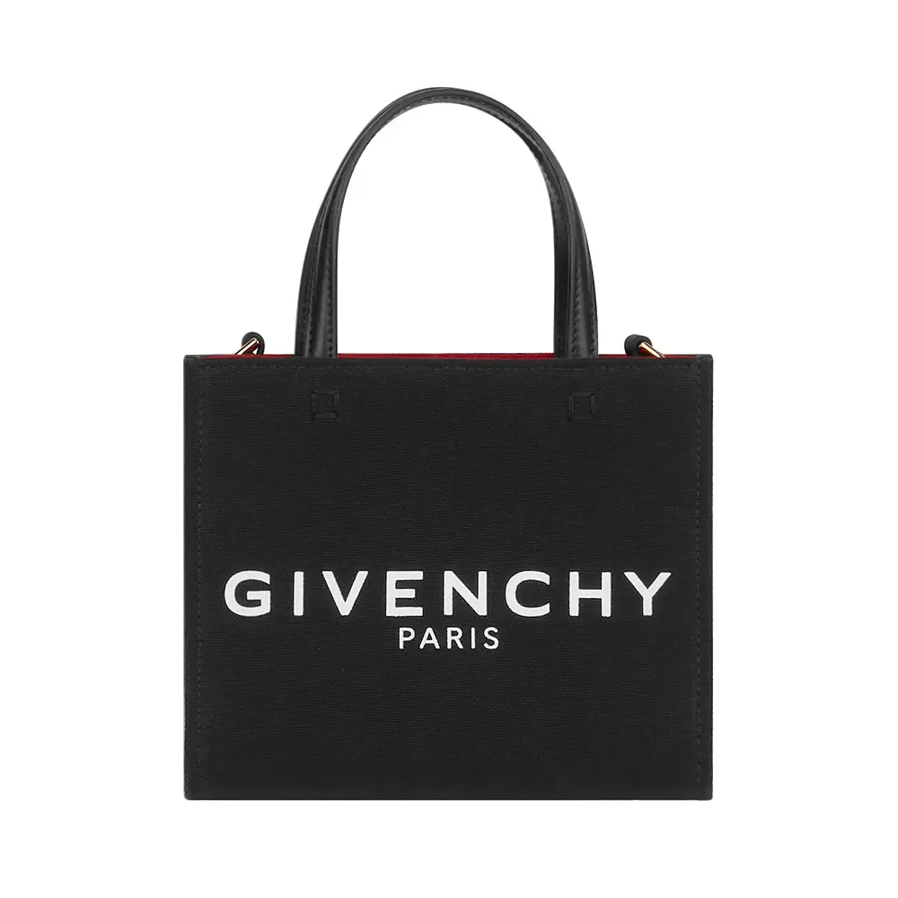 Givenchy G Mini Canvas Tote Bag Logo Print Black