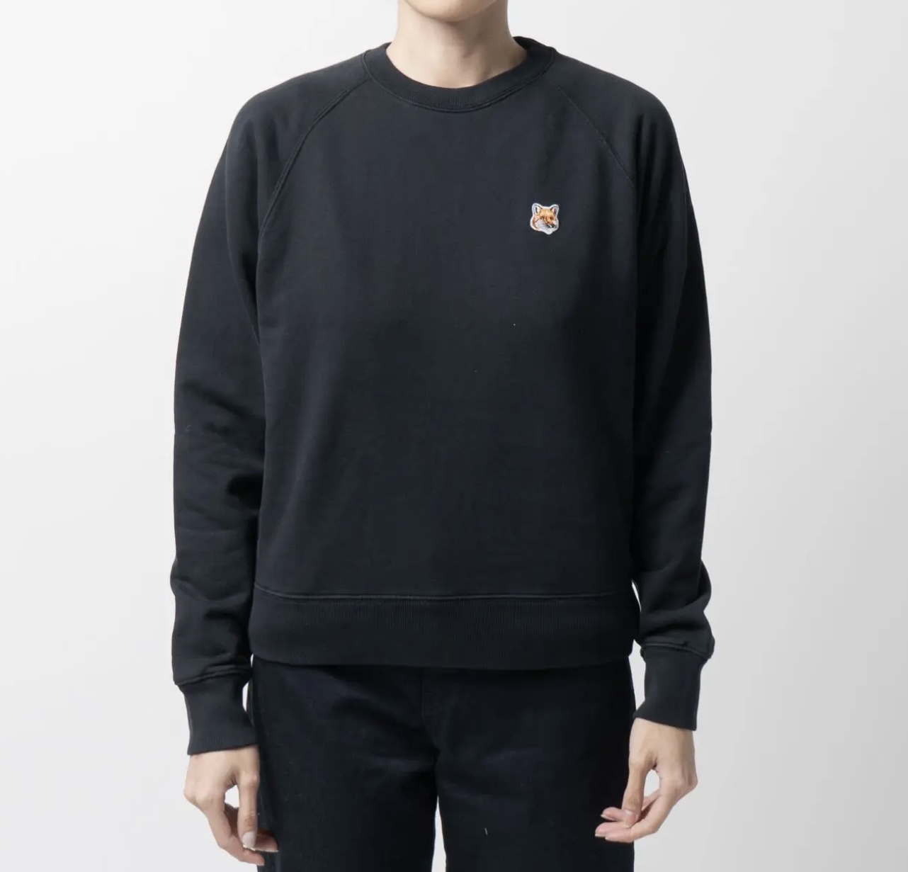 Maison Kitsunè Fox Head Patch Adjusted Sweatshirt Black