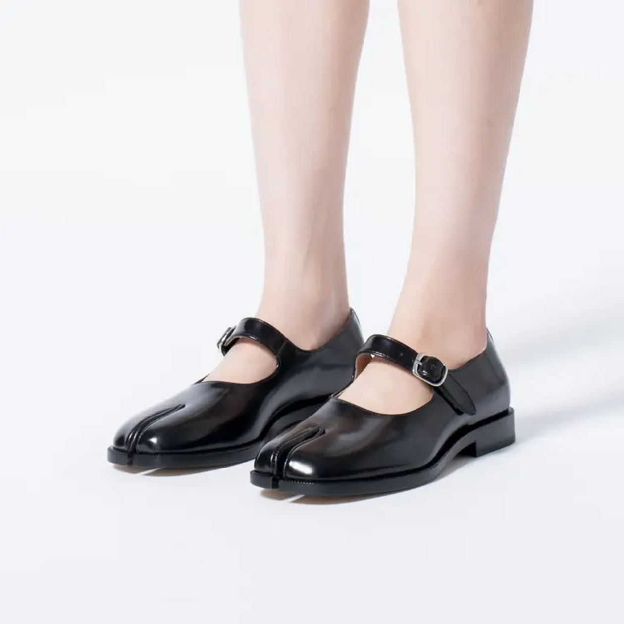 Maison Margiela Tabi Mary Janes Split Toe Shoes Black