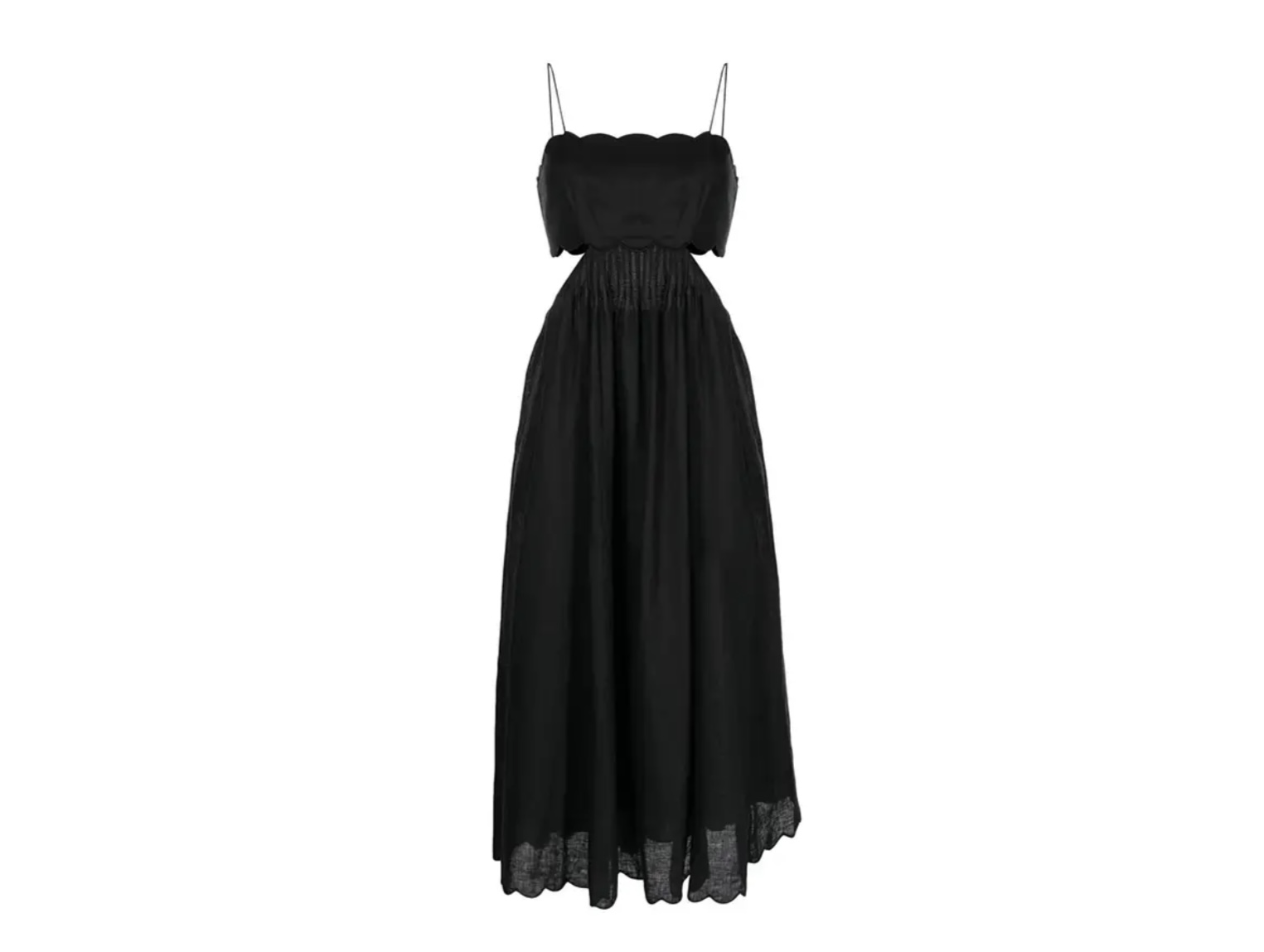 Zimmermann Jude Scallop Midi Dress Black