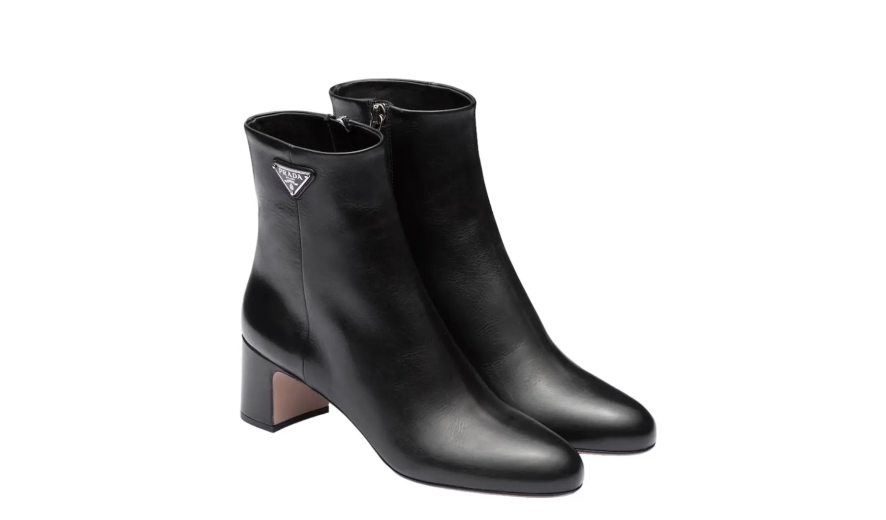 Prada Side 55 Logo Ankle Boots Leather Black