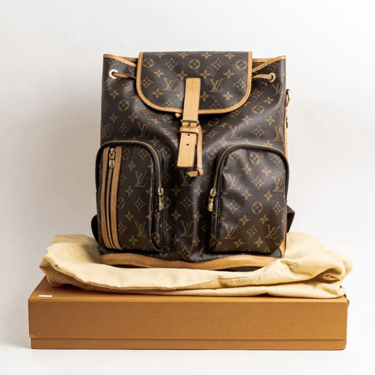 Louis Vuitton Bosphore Monogram Canvas Backpack Brown