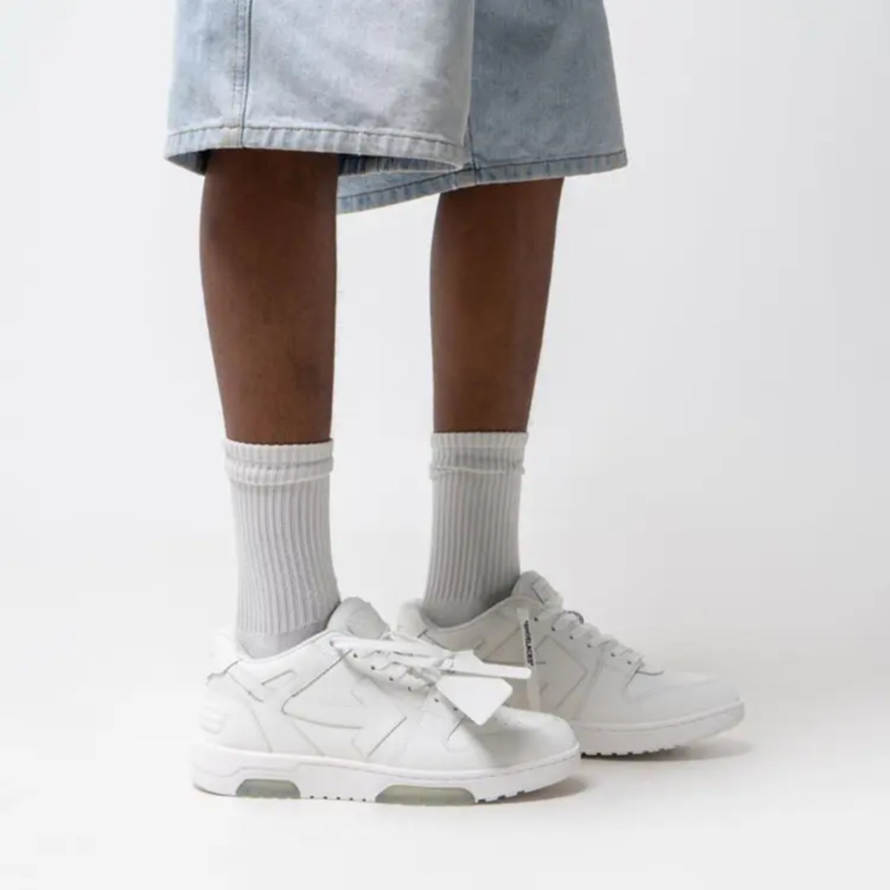 Off-White Out Of Office Sneakers All White with Brand Stamp Shoelaces  