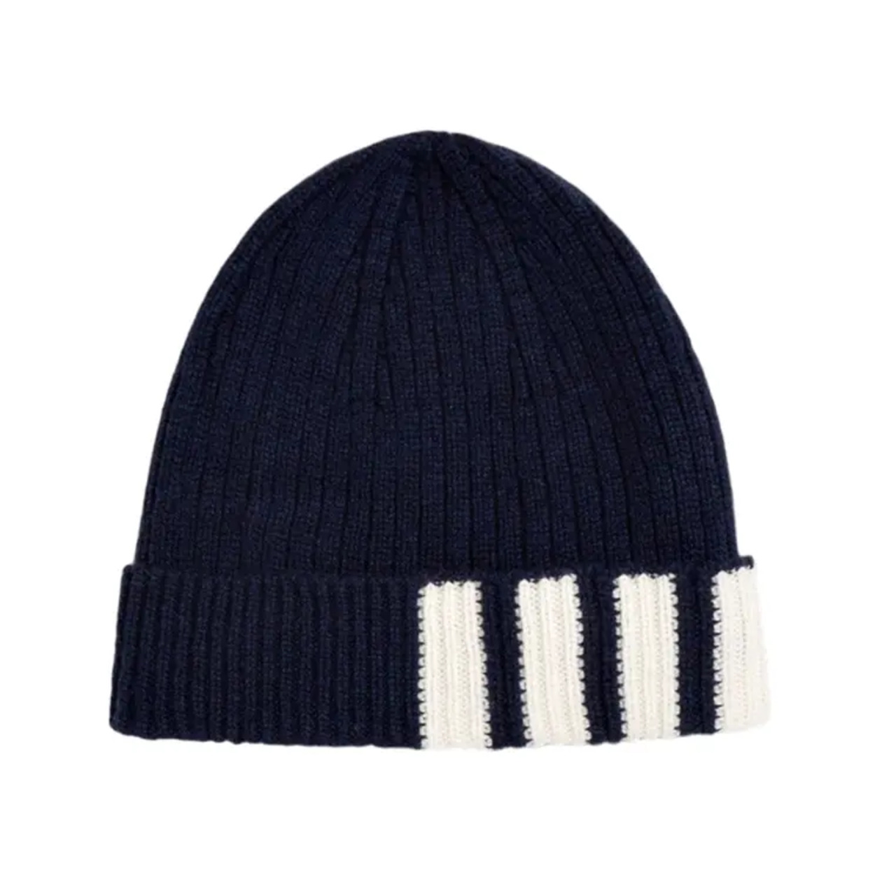 Thom Browne 4-Bar Cashmere Rib Hat Navy