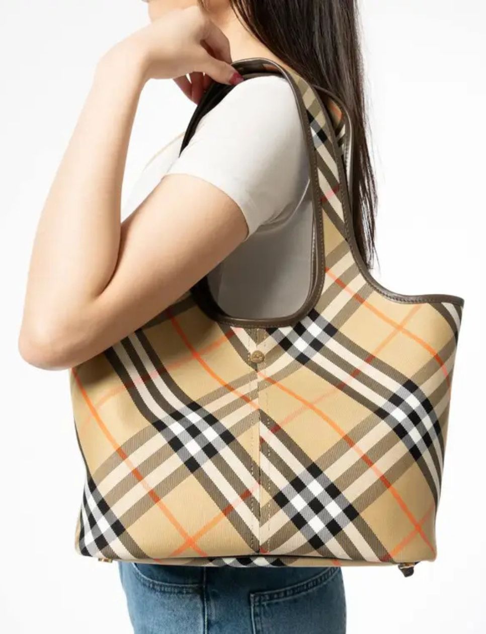 Burberry Small Check Tote Bag Sand