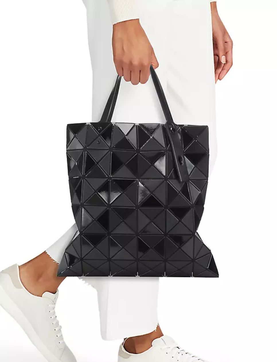 Issey Miyake Quatro Metallic Matte Tote Bag Black 6x6