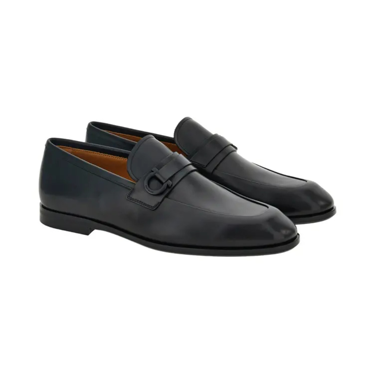 Salvatore Ferragamo  Florio Smooth Leather Moccasin Black