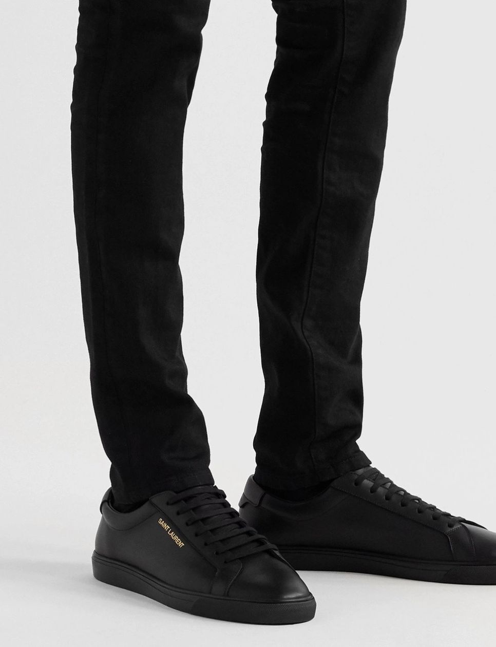 Saint Laurent Andy Leather Sneakers Black