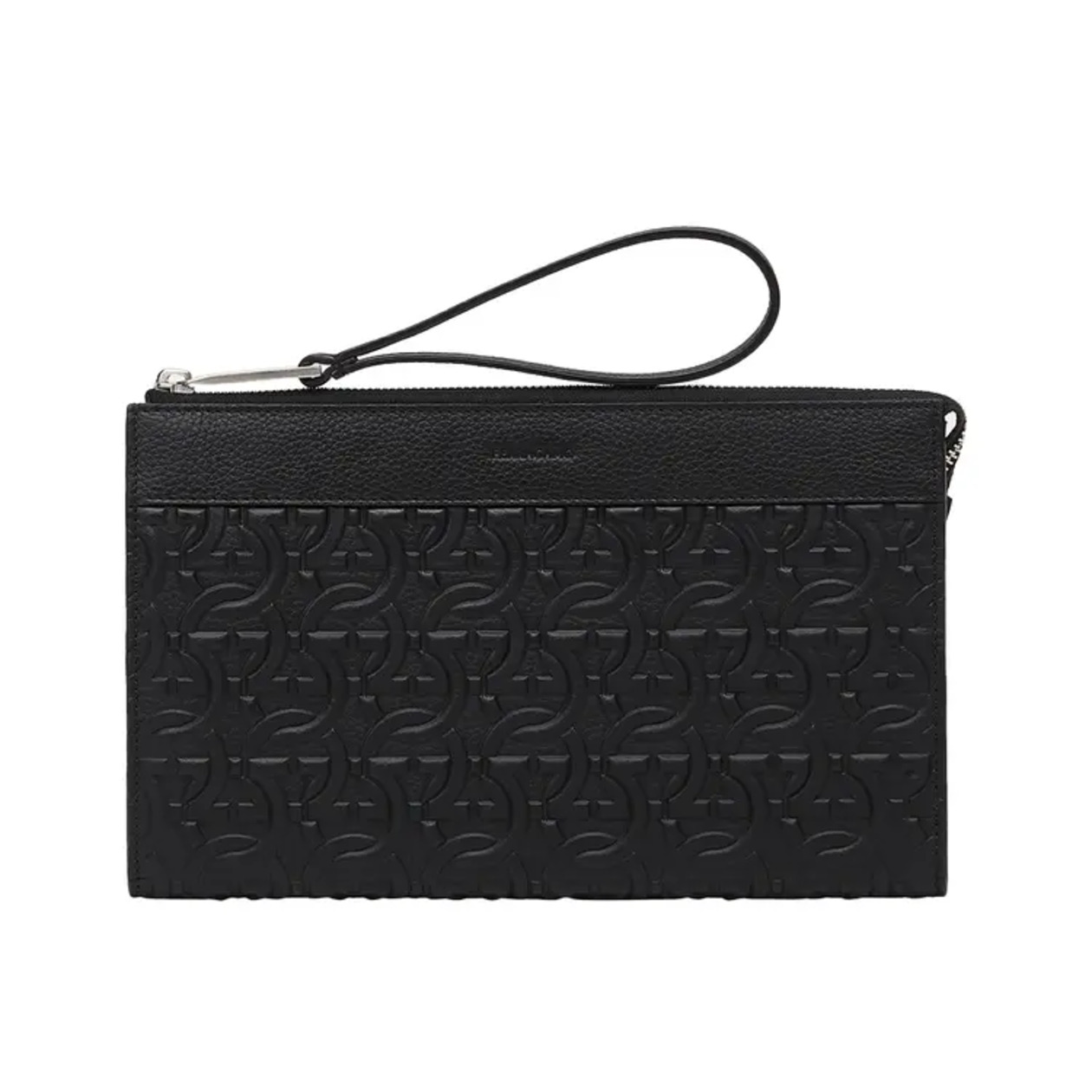 Salvatore Ferragamo  Gancini Embossed Travel Document Holder Black