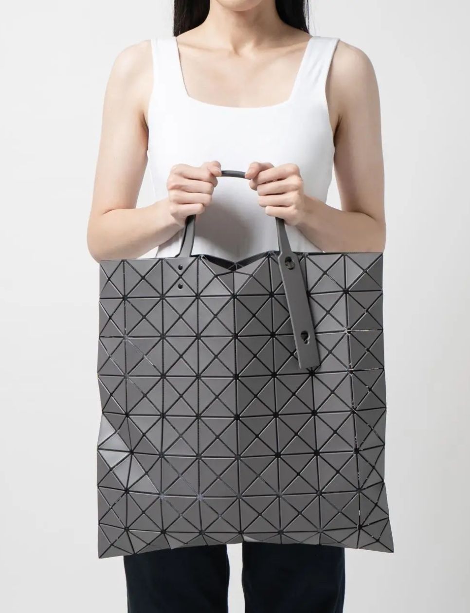 Issey Miyake Lucent Matte Tote Bag Charcoal Grey 7x7