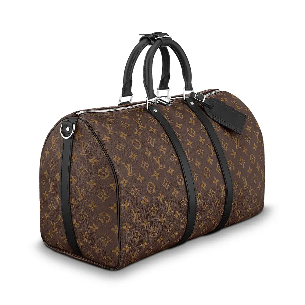 Louis Vuitton Keepall Bandouliere 45 Monogram Macassar Duffle Bag Brown